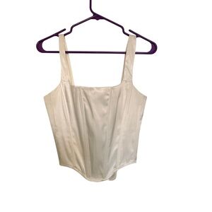 Elegant White Satin Corset Top